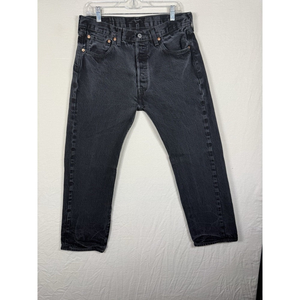 Levi's 501 Jeans Men's Size 34x30 Black Button Fly Straight Leg 100% Cotton